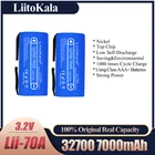 Литий-железо-фосфатный аккумулятор LiitoKala, 3,2 в, 32700, 7000 мА  ч, 6500 мА  ч, 35 А, непрерывный разряд максимум 55 А, аккумулятор высокой мощности + никелевые пластины 18650