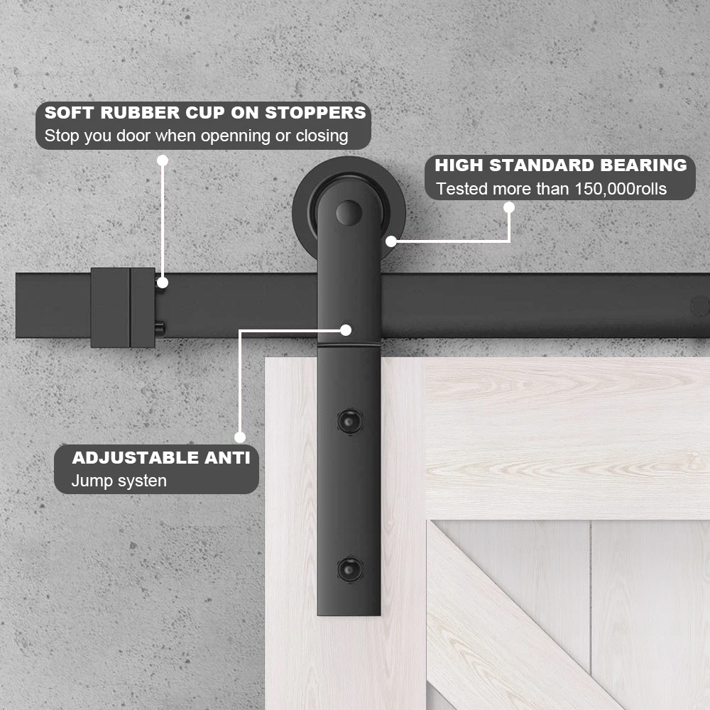 Gifsin I-Shaped 4-9.6FT Bypass Sliding Barn Door Hardware Track Bent Hanger System | Обустройство дома
