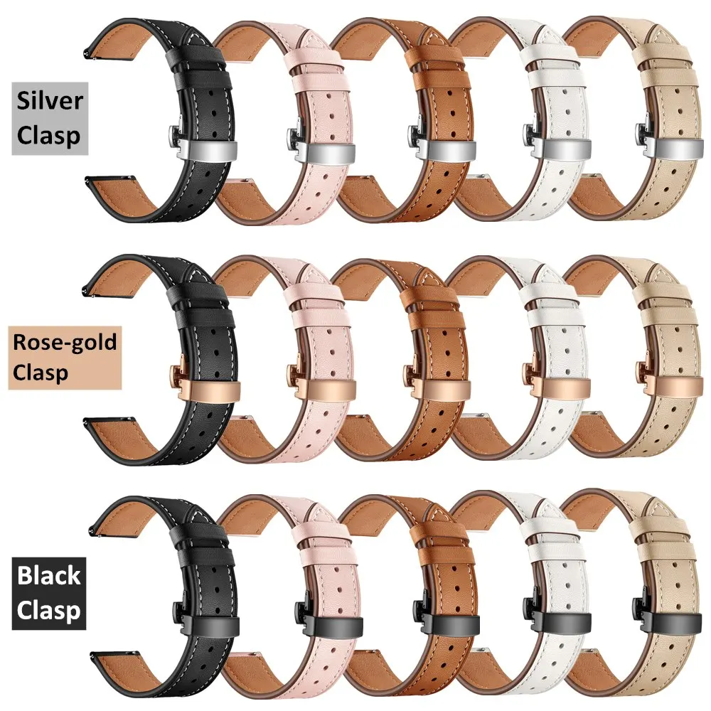 Сменный ремешок 20 мм для Garmin Vivoactive 3/Vivomove HR кожаный Samsung Galaxy Watch 3 41 мм/42 мм/Active 2
