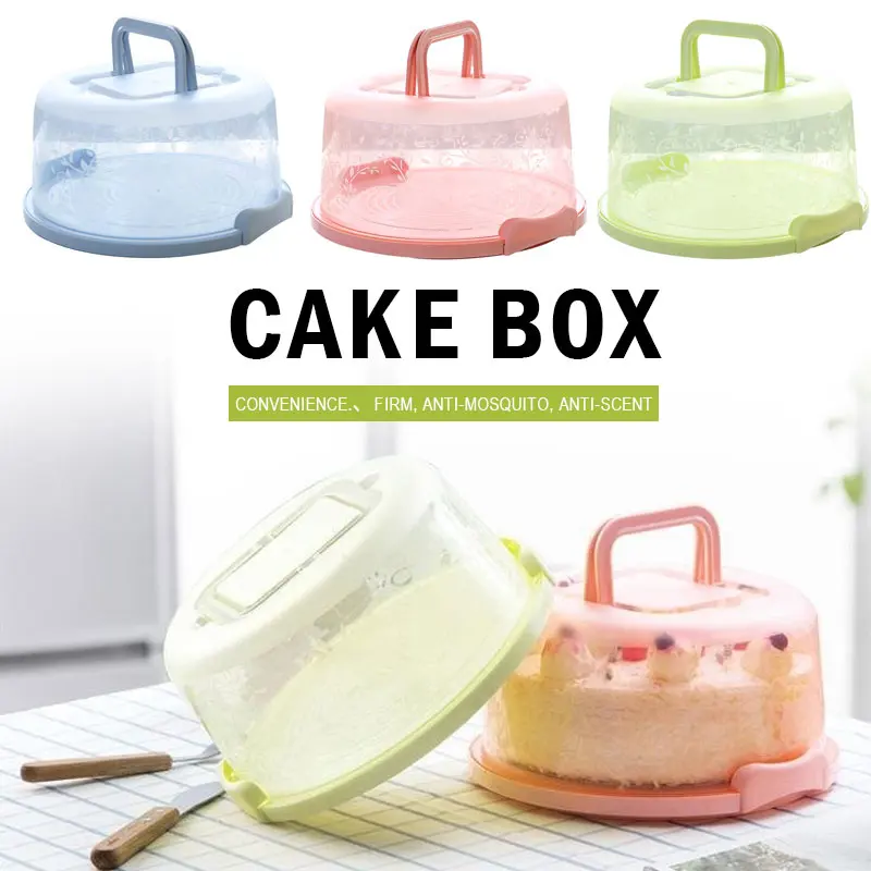 

Plastic Cupcake Container Handheld Durable Wedding Bar Round Portable Cake Box Birthday Sealing No Deformation Kitchen Tool