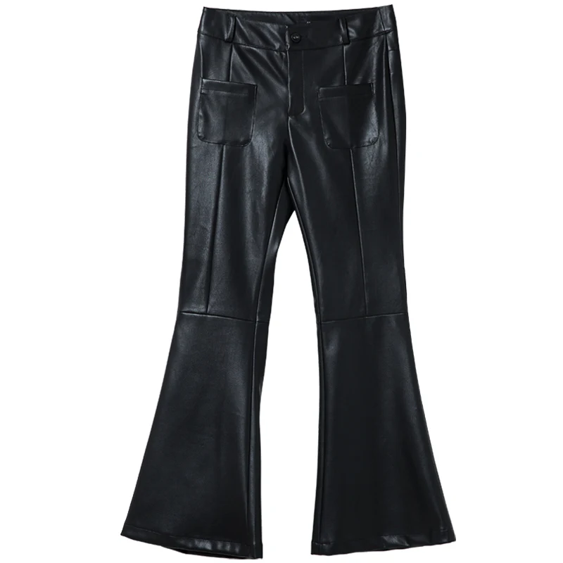 Весна-Осень 2020 новые штаны из искусственной кожи с девятью точками