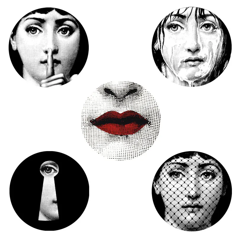Милан Италия дизайнер fornasetti таблички узор обои разделенные картины настенные наклейки DIY Украшение стены 8 дюймов - Цвет: 10