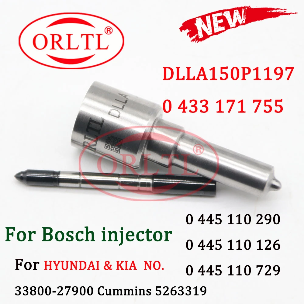 

Diesel DLLA150P1197 0433171755 Common Rail Injector Nozzle For HYUNDAI KIA 0445110290 0445110126 0445110729 33800-27900 5263319