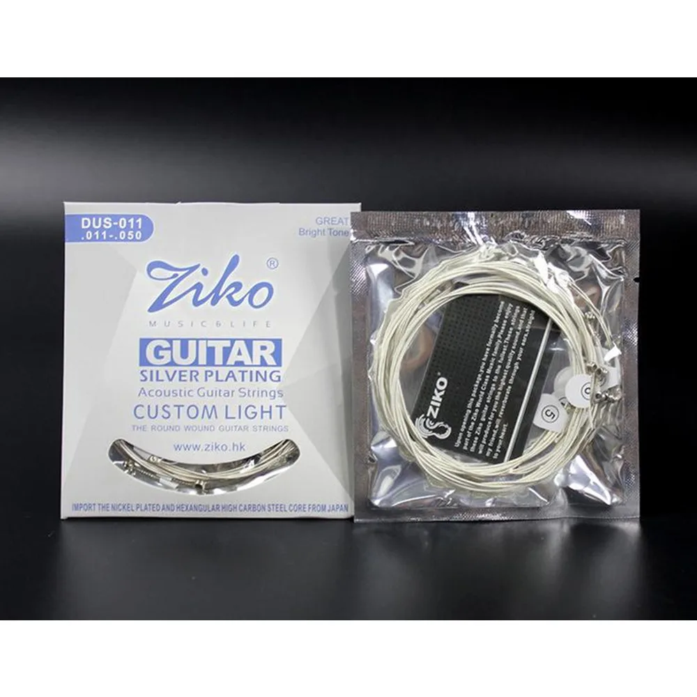 Струны для акустической гитары ZIKO шестиугольные стальные музыкальные