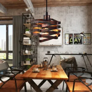 Creative American E27 Pendant Light Retro Iron Cage Industrial Apartment Pendant Lamp For Coffee Shop Bar Hanglamp Deco
