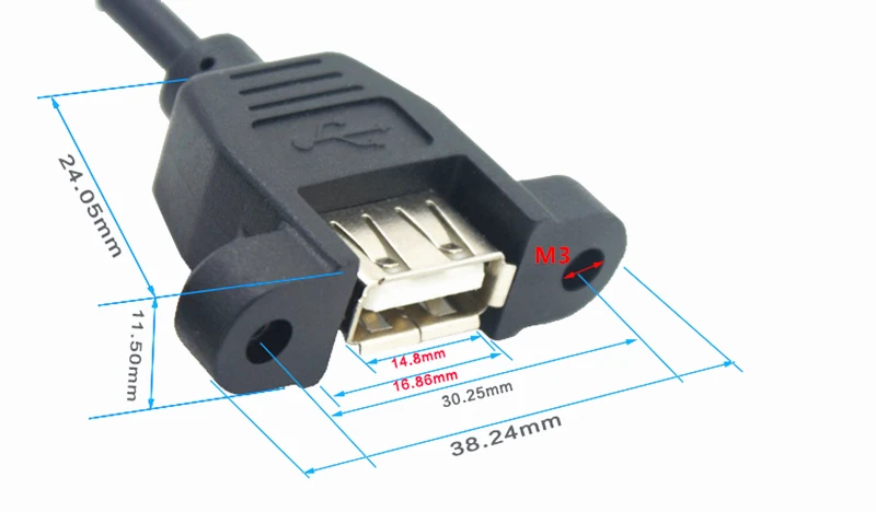 30 см 1 м 3 USB 0 мужского и женского пола Удлинитель 2 кабель с винт крепления панели