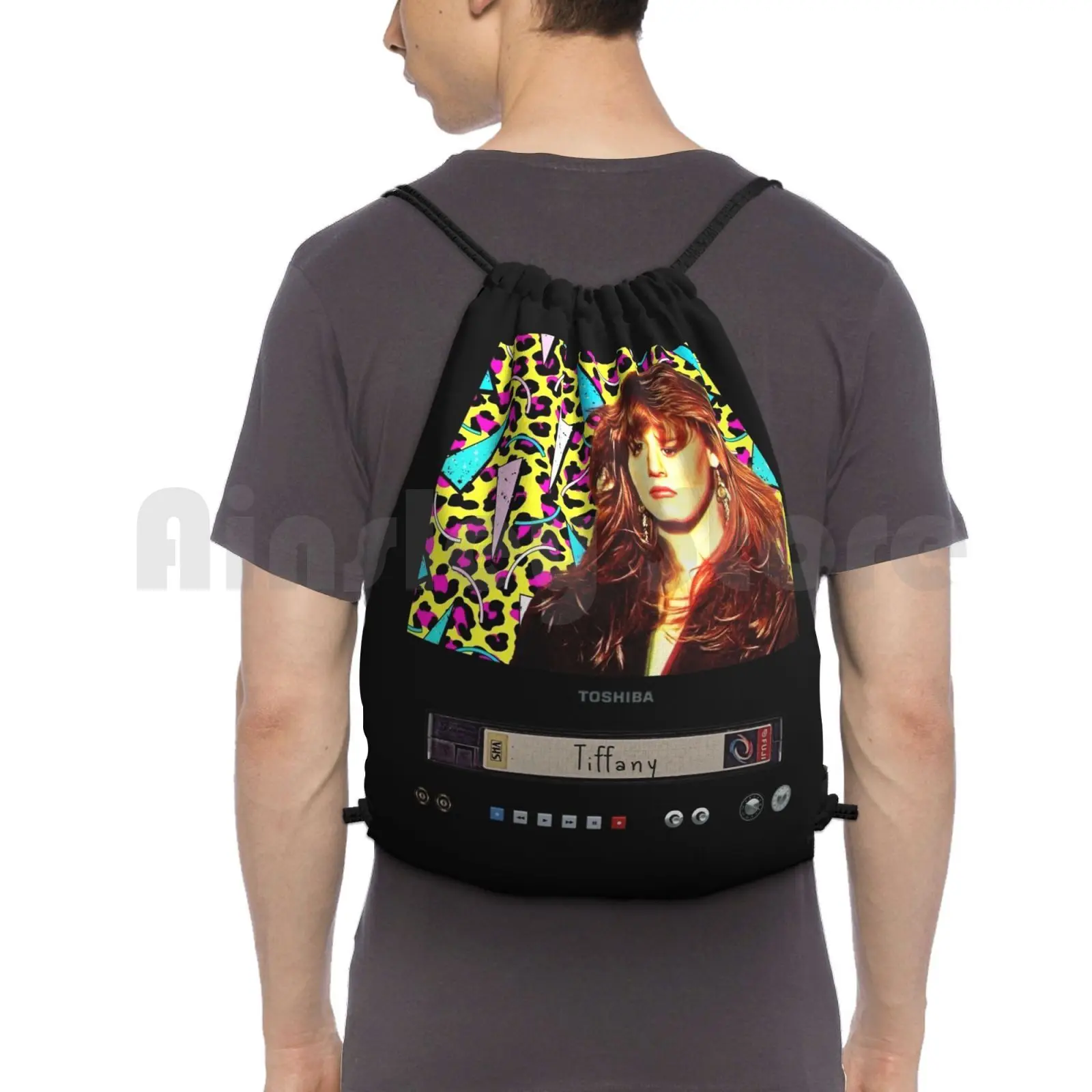 

( In The Style Of An Mtv Promo ) Backpack Drawstring Bag Riding Climbing Gym Bag Singer Singer Teen Sensation Teen Idol Teen