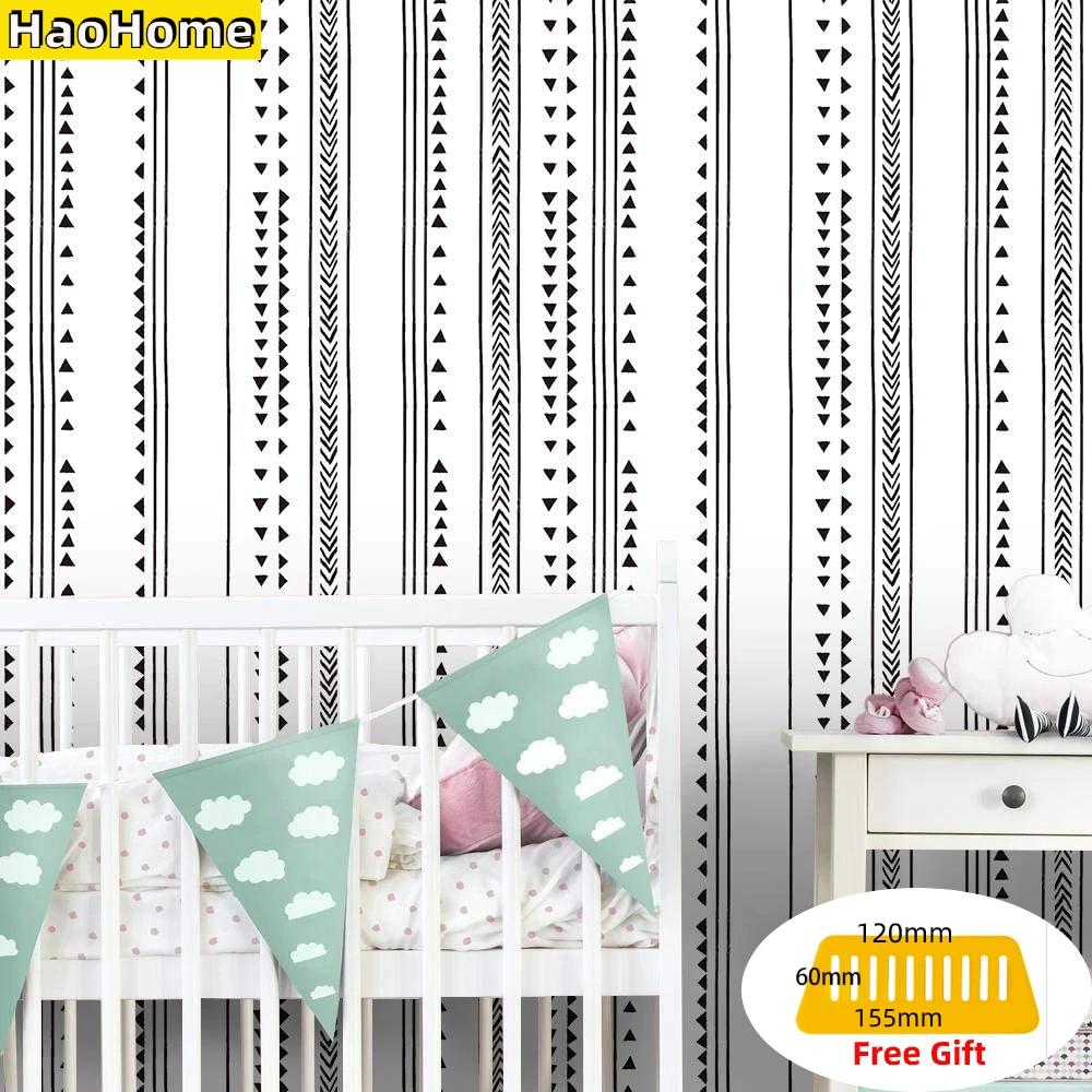 HaoHome современные треугольные самоклеящиеся обои для украшения стен|Обои| |