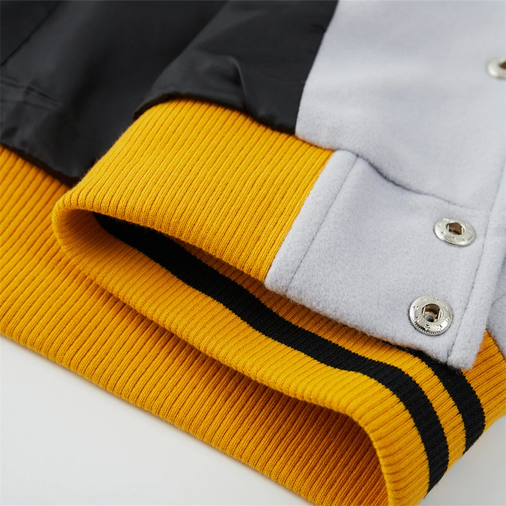 

Hip Hop Baseball Jackets Men Streetwear Cargo Jacket Winter Loose Casual Cotton Coats Oversized Harajuku tops Wool Polyester