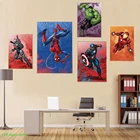 Картина на холсте из аниме Супергерои Марвел, настенный постер с изображением Железного человека, Капитана Америка, декор для комнаты, роспись, декоративная картина для детской спальни