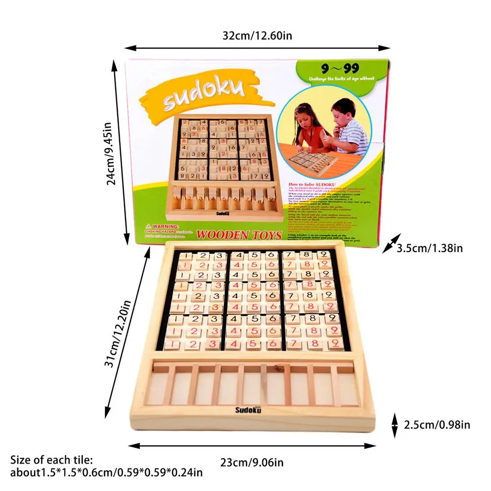 

Children Sudoku Chess Beech International Checkers Folding Game Table Toy Gift Learning & Education Puzzle Toy