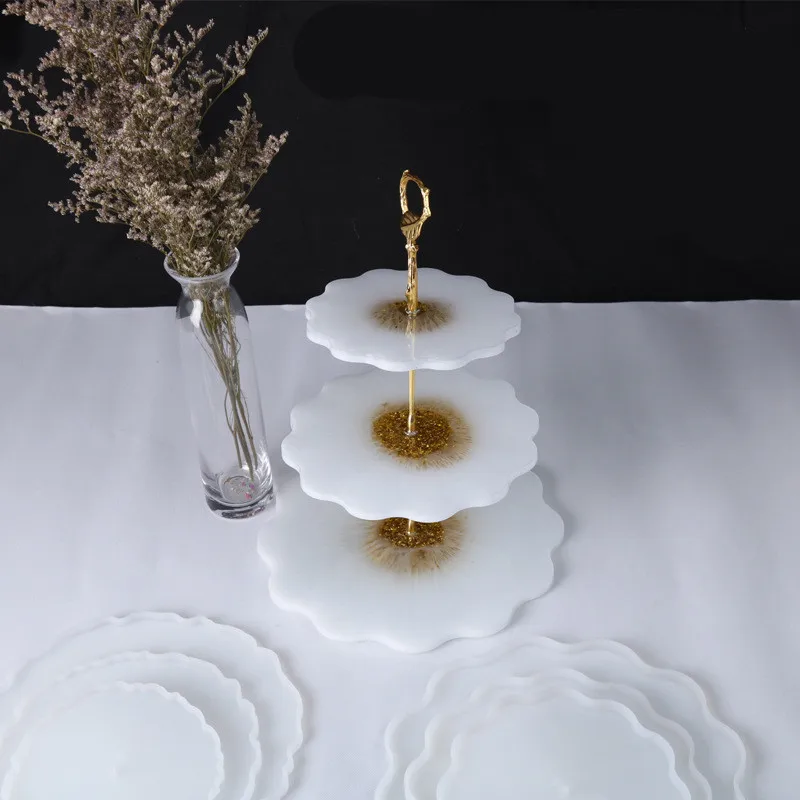 DIY трехслойный поднос для фруктов чая силиконовая форма хрустальный из