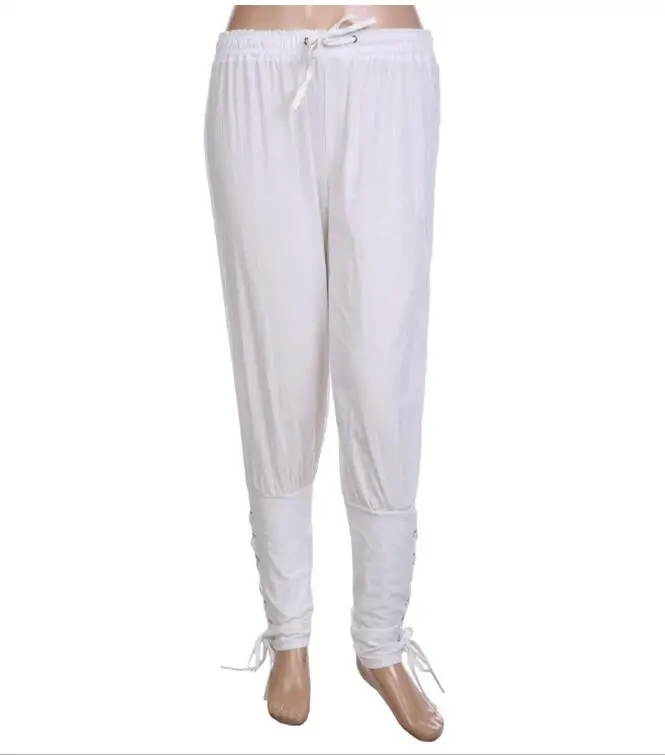 

5XL Adult Men Medieval Renaissance Lounge Pirate Horseman Costume Loose Pants Viking Black Brown Navigator Leg Bandage Trouser