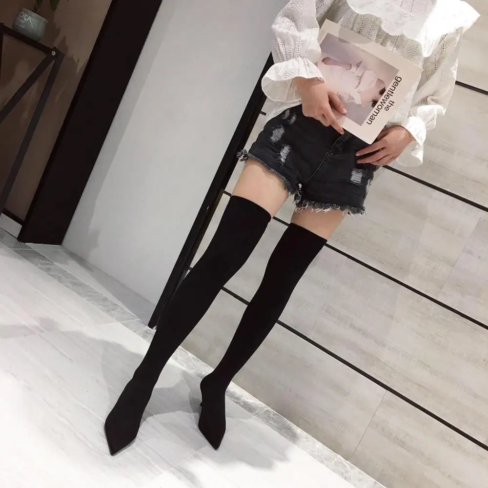 Осенние ботинки обувь носки зимние женские на шнуровке низком каблуке чулки 2019