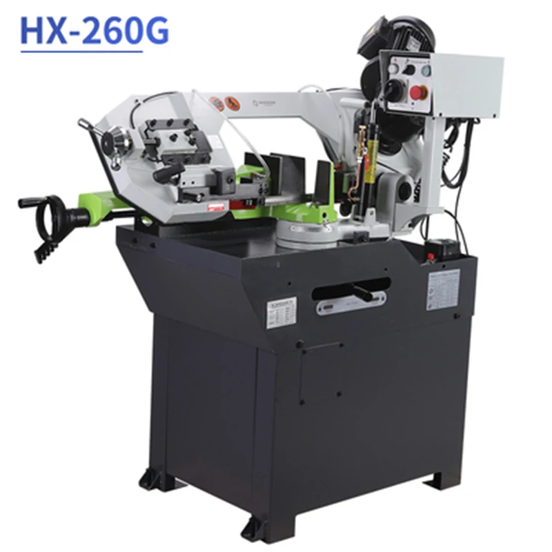 HX-260G Ленточная пила Станок для резки стали Бытовая угловая резка скошенной