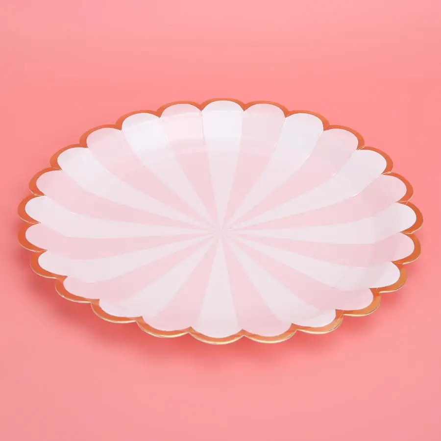 Одноразовые тарелки бытовые золотые штампованные одноразовые бумажные и чашки