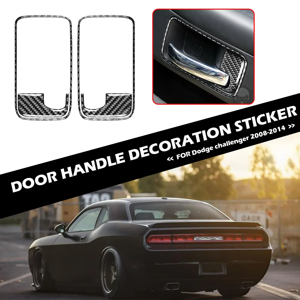 

Car Interior Door Handle Frame Sticker Decor Car Panel Trim Sticker Decoration for Dodge Challenger 2008-2014 LHD