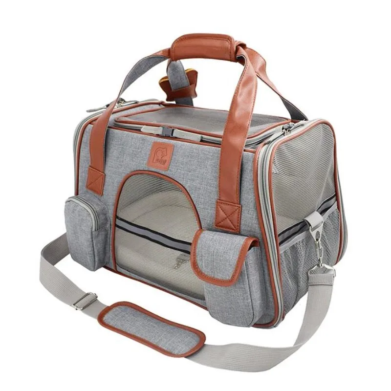 Light Grey Переноска для домашних животных, кошек, собак, корзина для автомобильного сиденья, сиденье для собак, мягкая боковая переноска для домашних животных, дорожная Защитная сумка для собак, сумки для маленьких собак, рюкзак для собак - Цвет: Light Grey