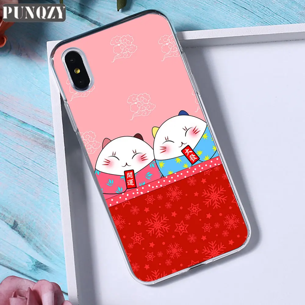 TPU A205 Новогодний чехол для телефона Lucky Cat для iPhone xr 5S 6S 7 8 Plus x xs max силиконовый чехол из ТПУ для huawei P30 P10 P20 lite mate 20 lite - Цвет: TPU A205