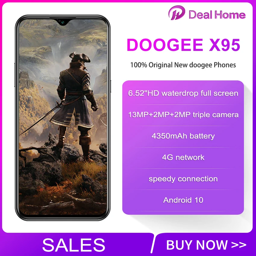 DOOGEE X95 Android 10 4G LTE смартфон 6 52 &quotДисплей MTK6737 16 Гб Встроенная память Dual SIM 13MP тройной