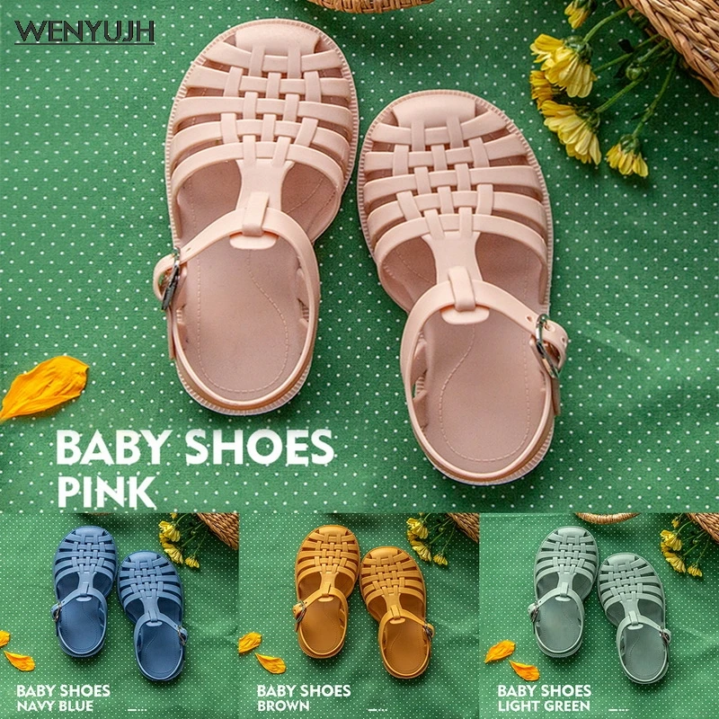

2021 Summer Children Sandals Baby Girls Toddler Soft Non-slip Princess Shoes Kids Candy Jelly Beach Shoes Boys Roman Slippers
