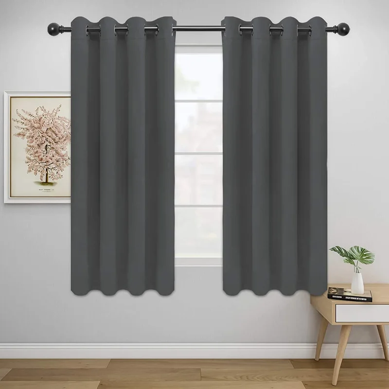 

Blackout Curtains for Bedroom Solid Thermal Insulated Grommet Top Noise Reduction Window Drape Darkening Curtain 2 Panels TJ6978