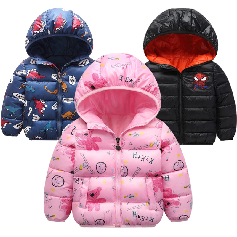 Детская куртка с капюшоном теплая для мальчиков и девочек на осень зиму