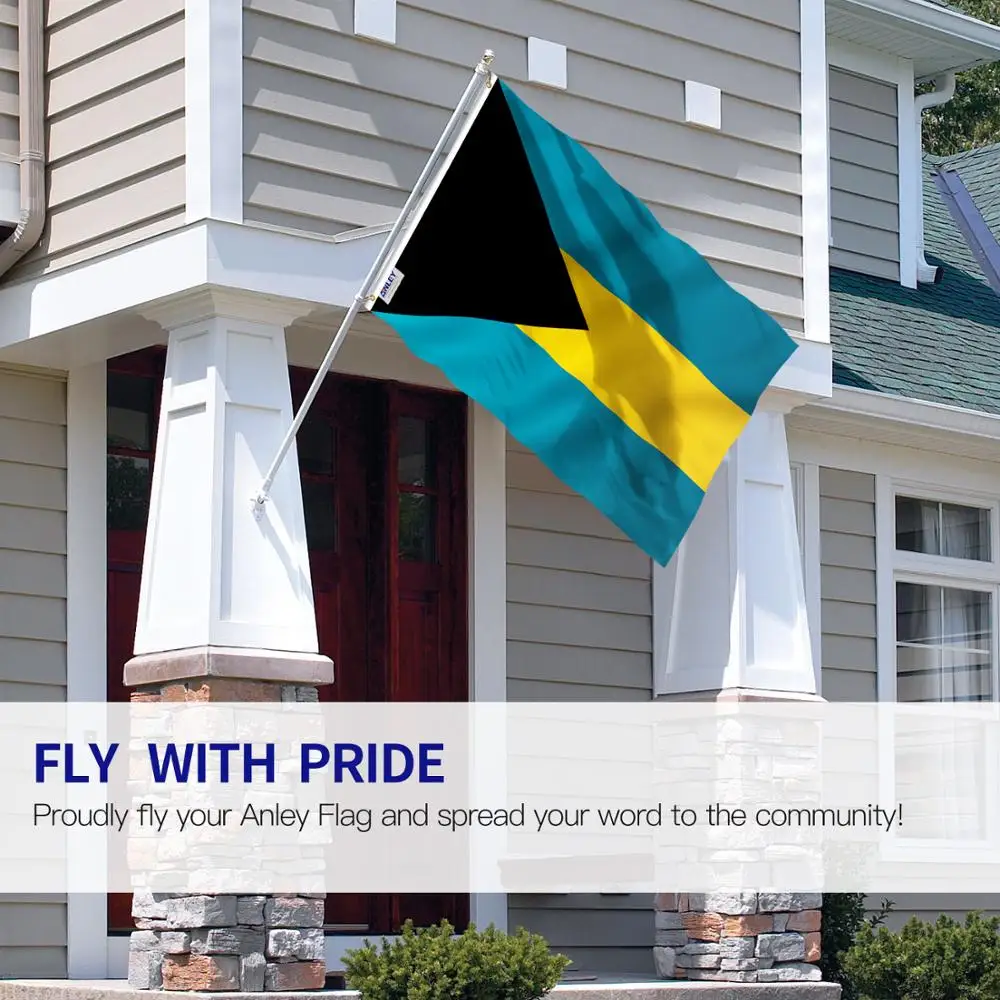 Флаг Багамский Anley Fly Breeze 3x5 футов флаг Карибского моря из полиэстера с латунными