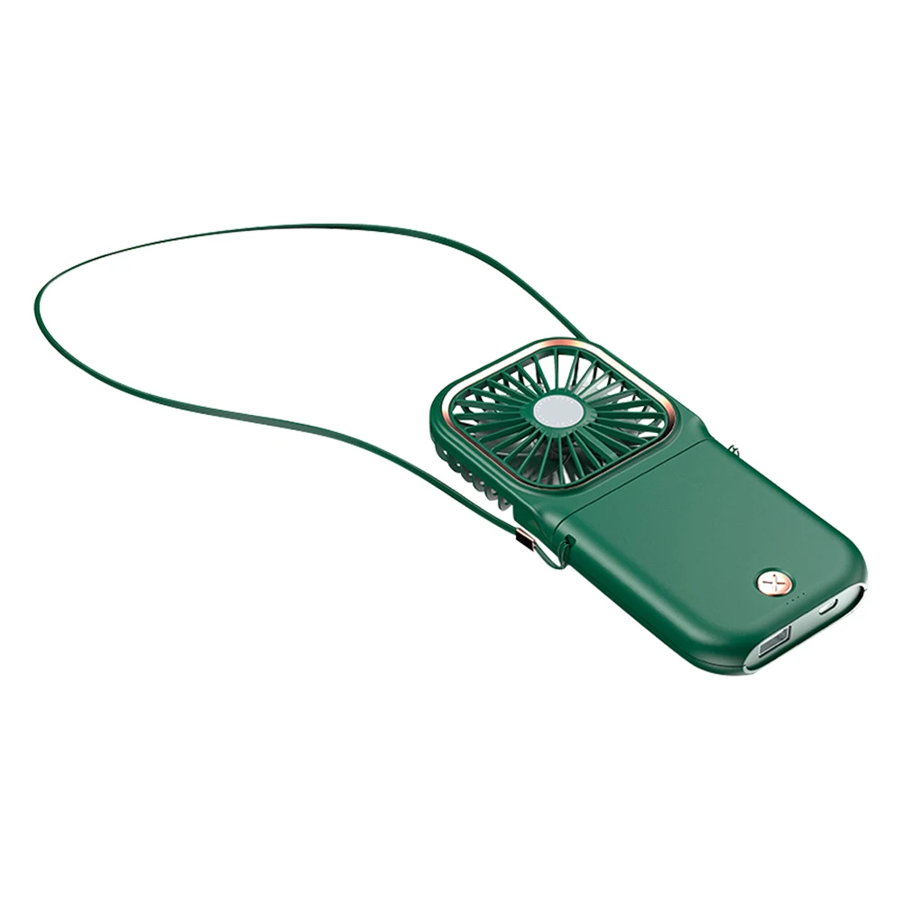 

USB Mini Handheld Hanging Neck Fan Ari Cooler 3 Gears Adjustable Silent Indoor Outdoor Travel Electric Cooling Fan