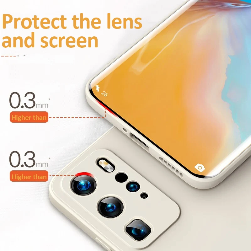 Роскошный квадратный жидкий силиконовый чехол для Huawei P30 P40 Lite P50 P20 Pro Mate 20 30 40 Honor 8X
