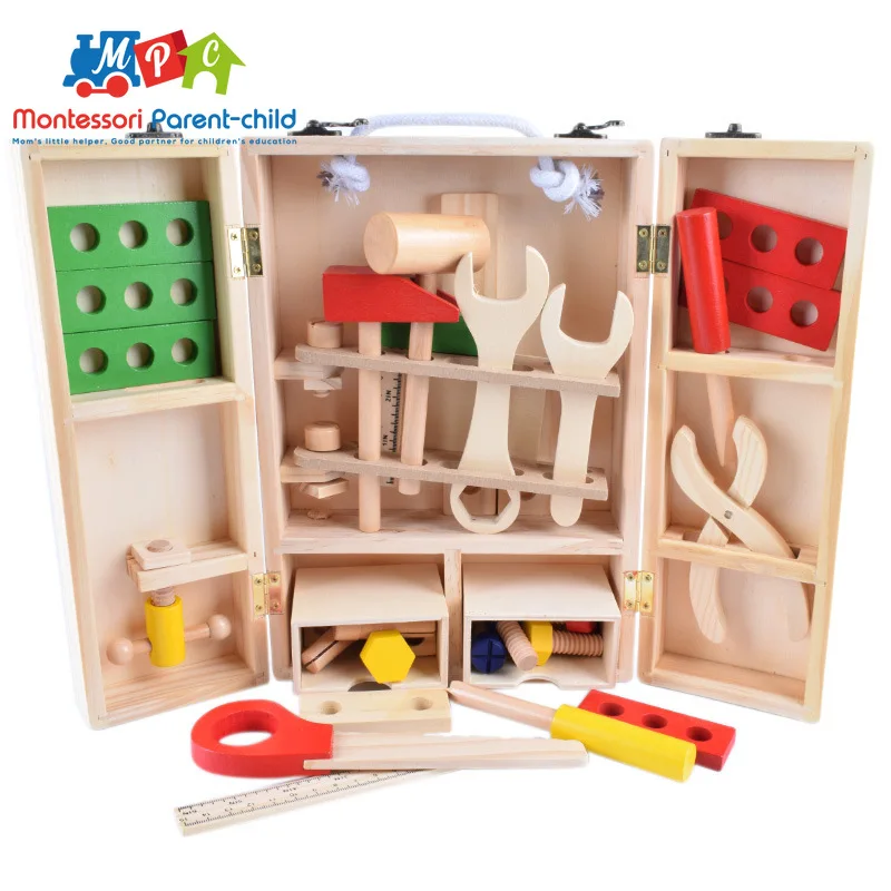 

Wooden simulation DIY portable toolbox Set Boys' maintenance set children's early childhood education educational and family toy