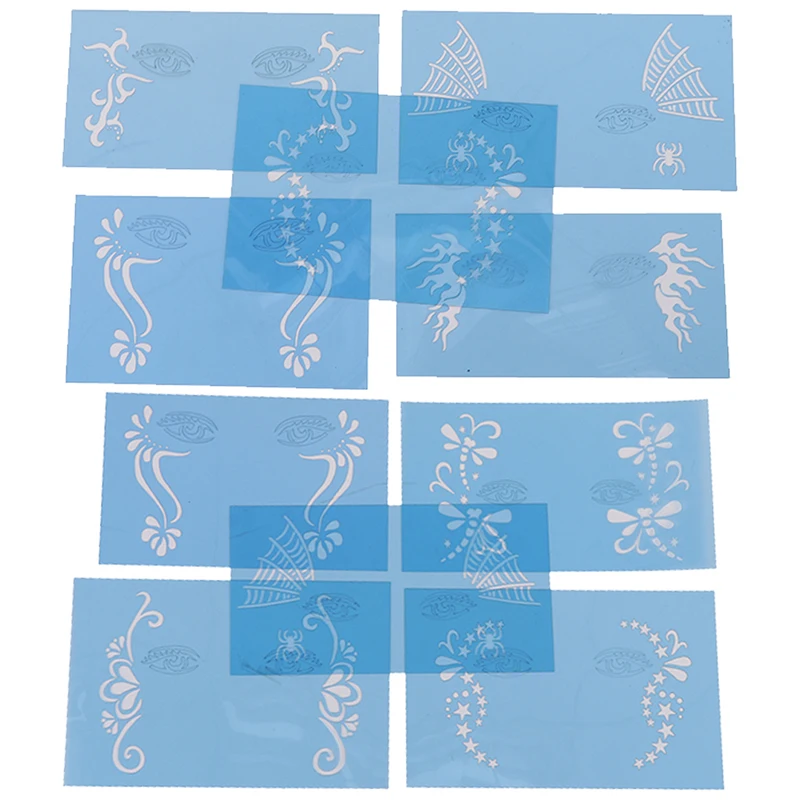 10 стилей многоразовая мягкая краска для лица фотография трафарет татуировки