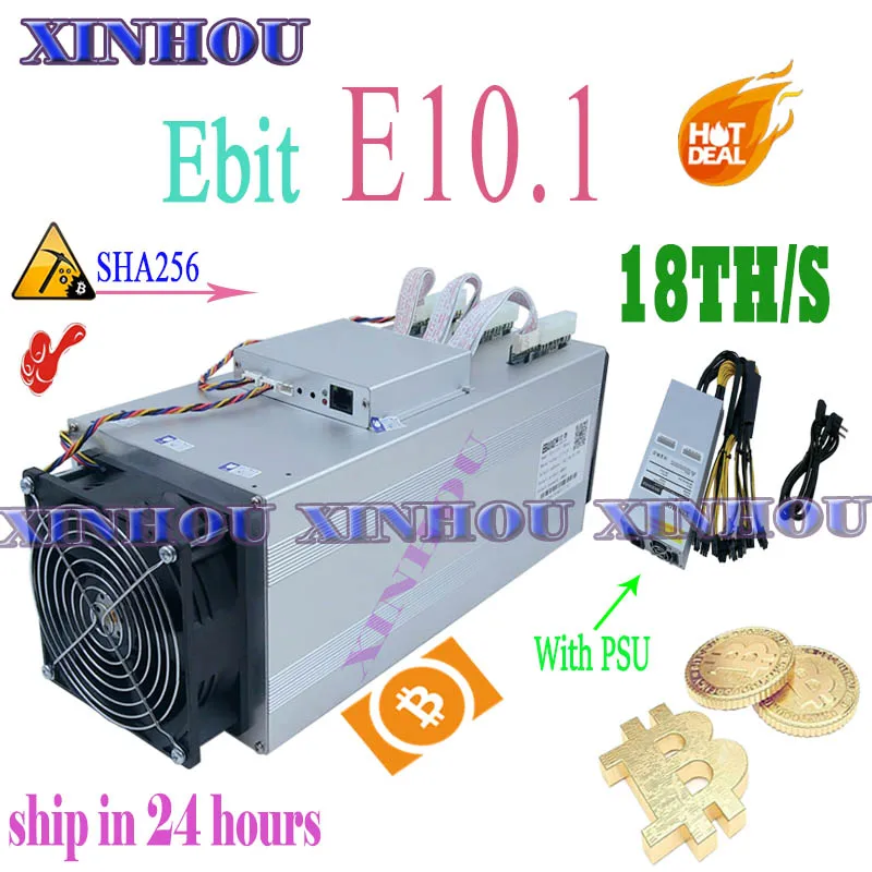 

Used BTC BCH Miner Ebit E10.1 18T SHA256 Asic With PSU Better Than E9i E12 Antminer S9 S11 R4 Z11 Z9 WhatsMiner M3 M20S T2T T3