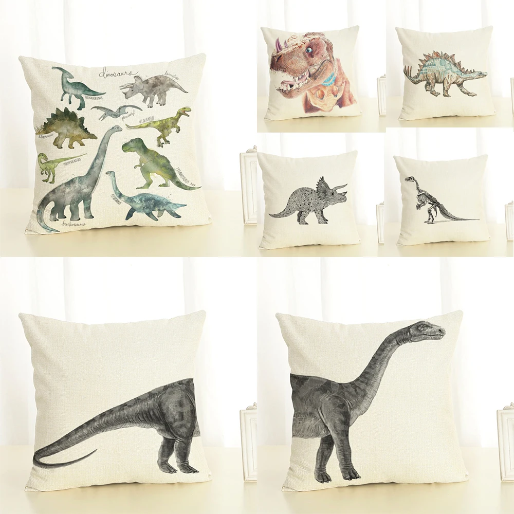 Наволочка на подушку размером 45*45 см динозавр Наволочки домашний декор животных