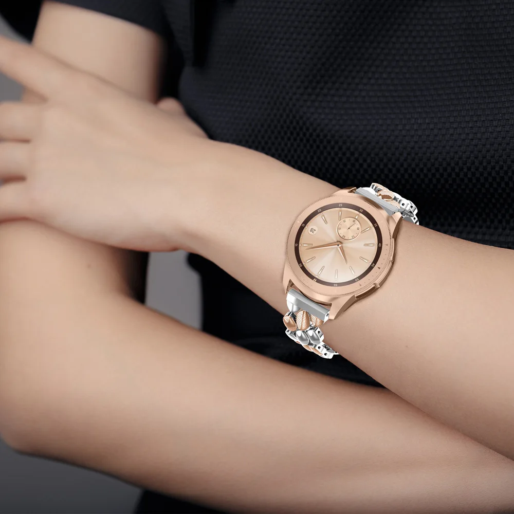 Металлический ремешок из нержавеющей стали для samsung Galaxy Watch 20 мм ремешок для gear S3 Frontier/Galaxy Watch Active 40 мм металлический ремешок