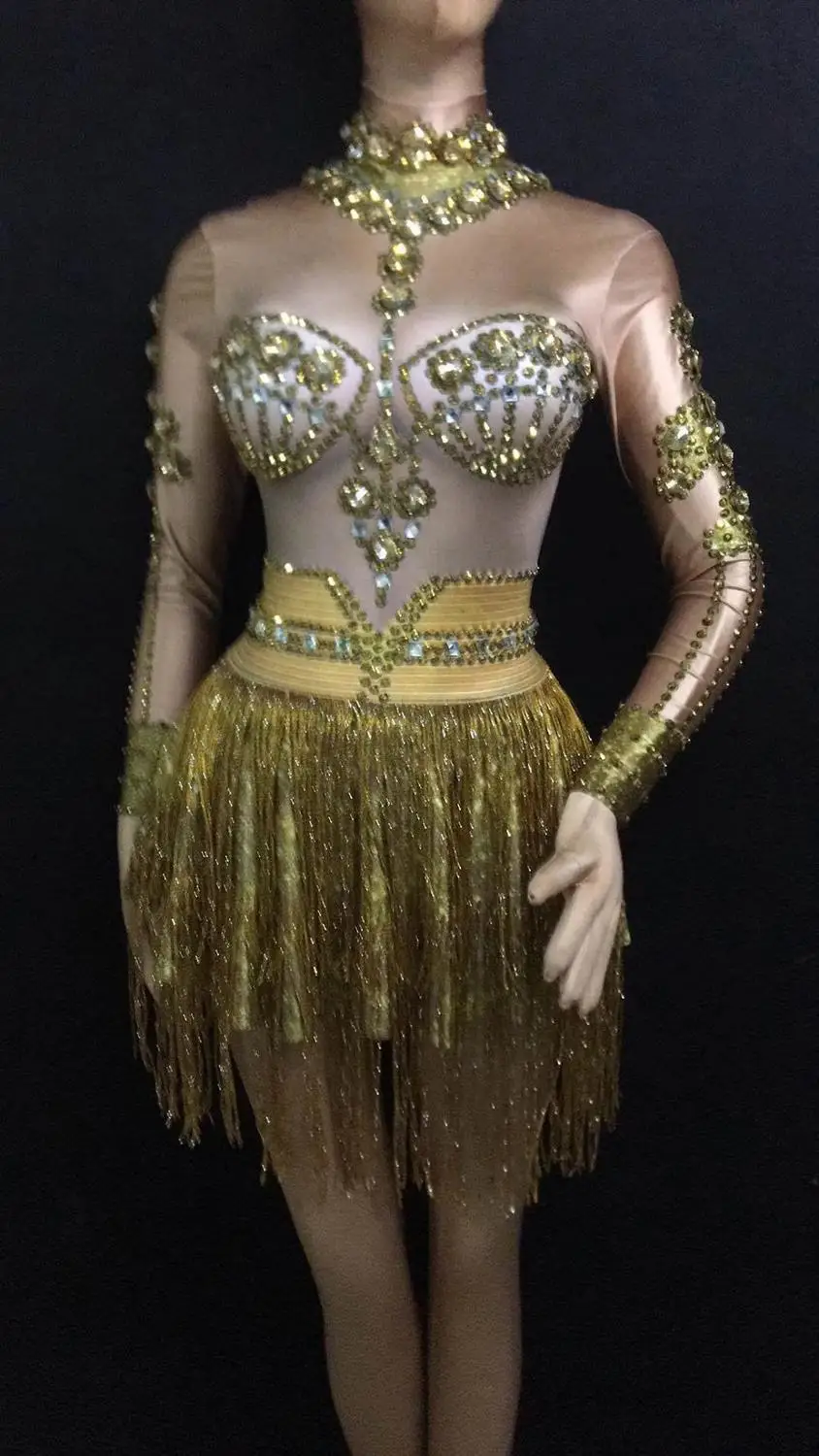 Женское стрейчевое платье для танцев с кисточками и кристаллами|Женские платья| |