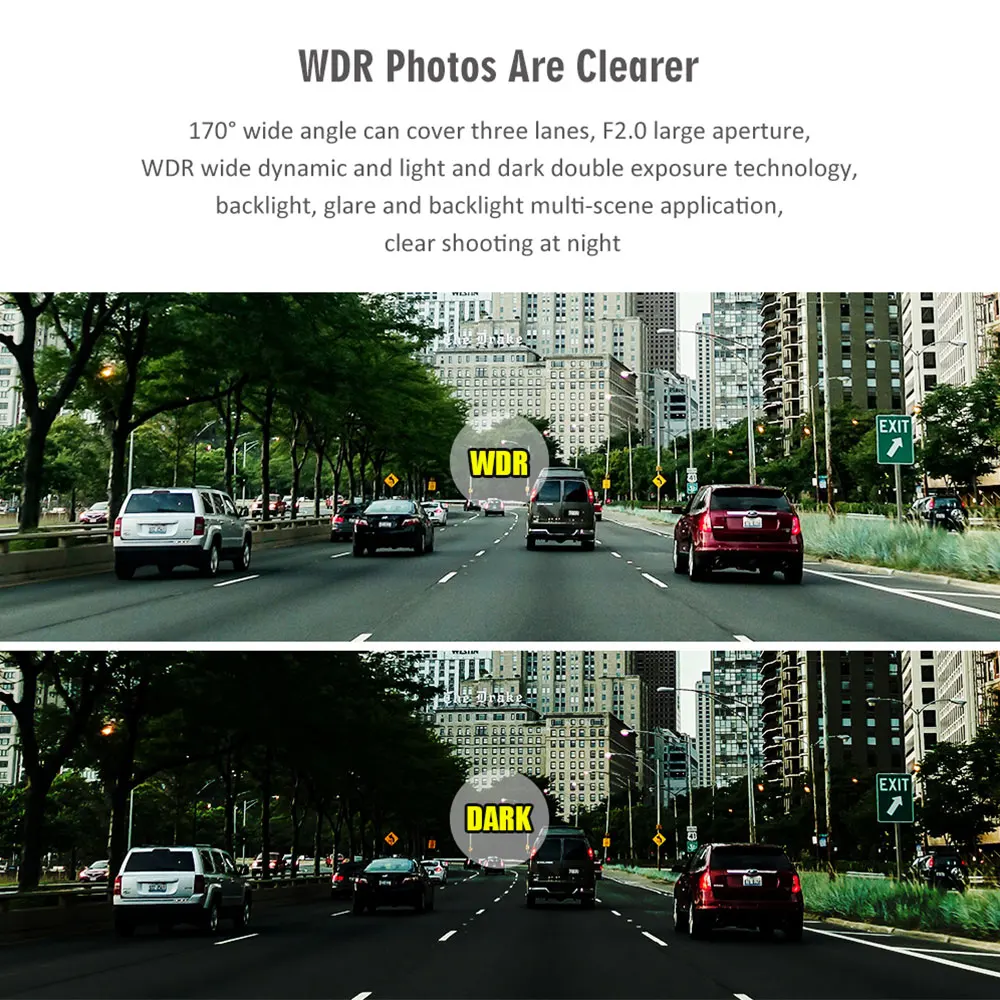 

Car DVR Dash Cam Video recorderRear View Dual Camera1080P Full HD Car CameraRecording WDRNight Vision G-sensor Mobile monitoring