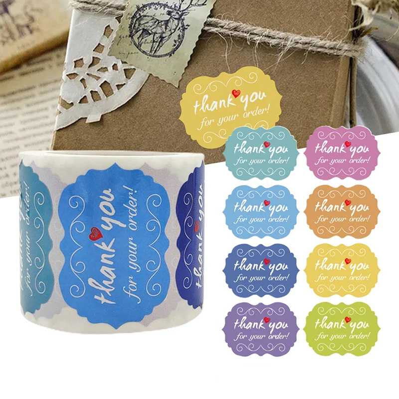 

Thank You Stickers Roll 250-Count Stickers Round for Wedding Birthday Party Favors Holiday Celebration Decoration HANW88