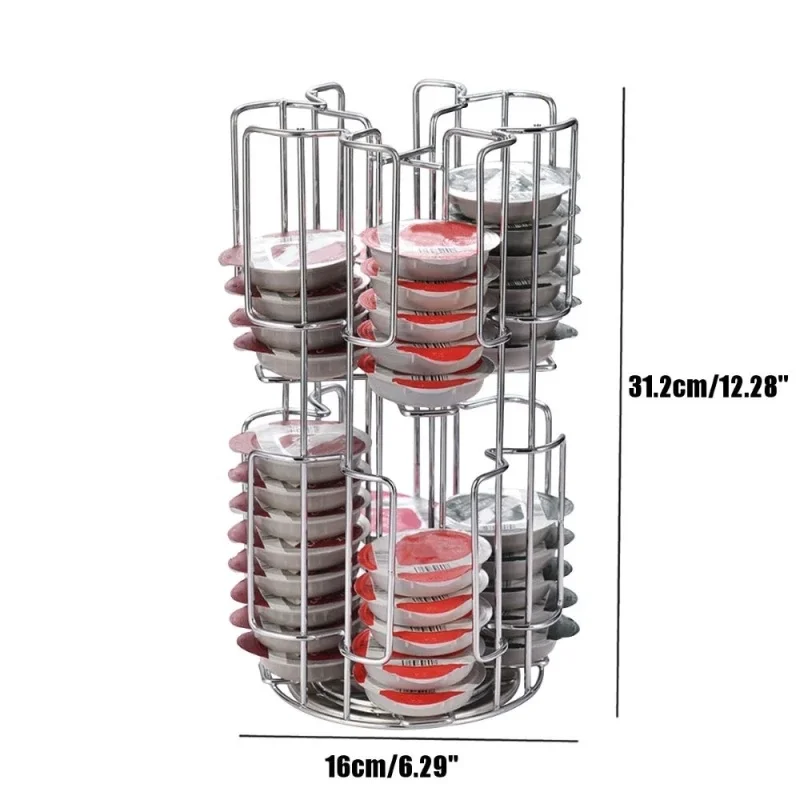 

Coffee Capsule Storage Holder Pods Rack Rotatable Dispenser Capsule Cup Stand Kichen Organizer Storage Hanging Rack Kitchen 2021