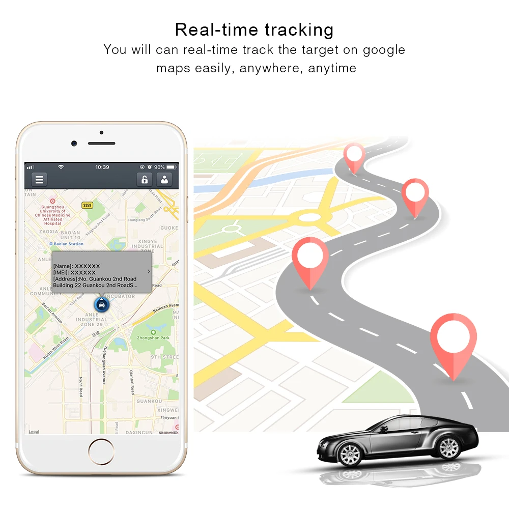 Автомобильный GPS трекер автомобильный GSM локатор TK104 GPS104 в реальном времени