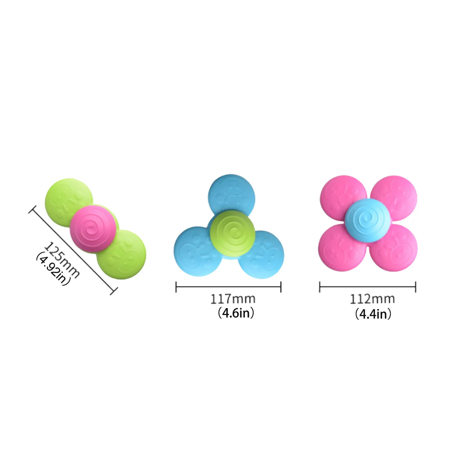 

3pcs Suction Cup Spinning Top Toy Fat Brain Toys Suction Cup Baby Toys ,Baby Bath Toys