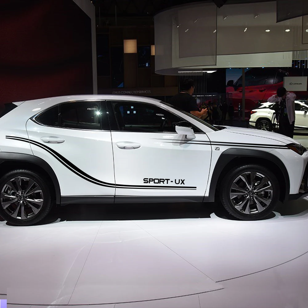2 шт. автомобильные наклейки боковые полосы авто виниловые наклейки для Lexus IS250 RX300 UX Спортивное украшение Стайлинг Тюнинг автомобиля аксессуары