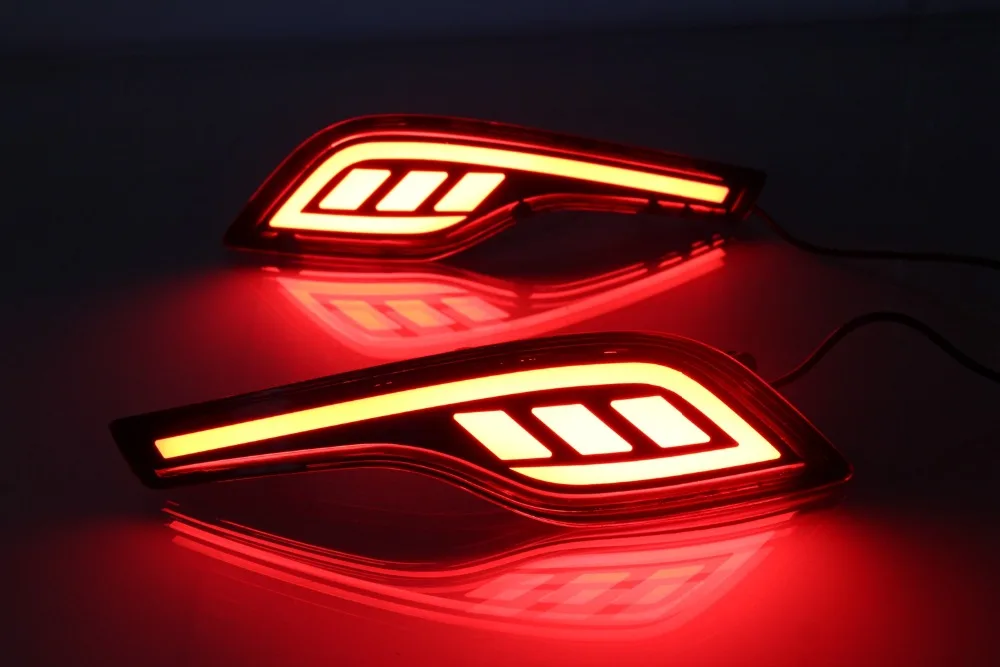 Автомобильный мигающий 1 пара красный объектив Светодиодный отражатель заднего