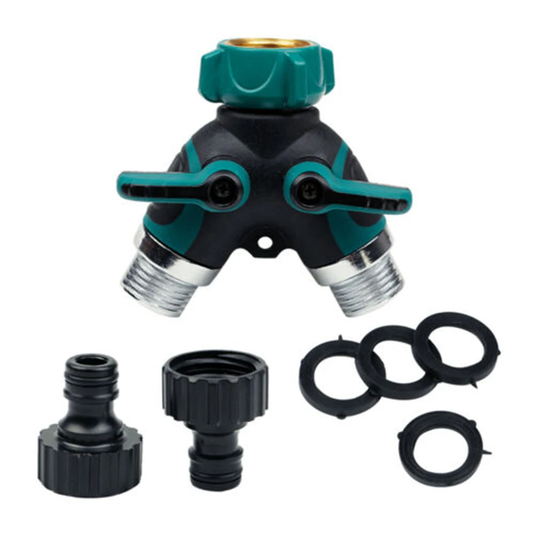 

3/4inch Two-Way Garden Hose Water Tap Splitter Connector Y Two Outlet Connection Attachment Garden Water Connectors
