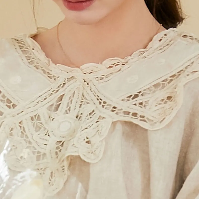 

XITAO Lace Tshirt Fashion New Women Small Fresh Pullover 2021 Summer Solid Color Puff Sleeve Minority Loose Tee Top WMD0159