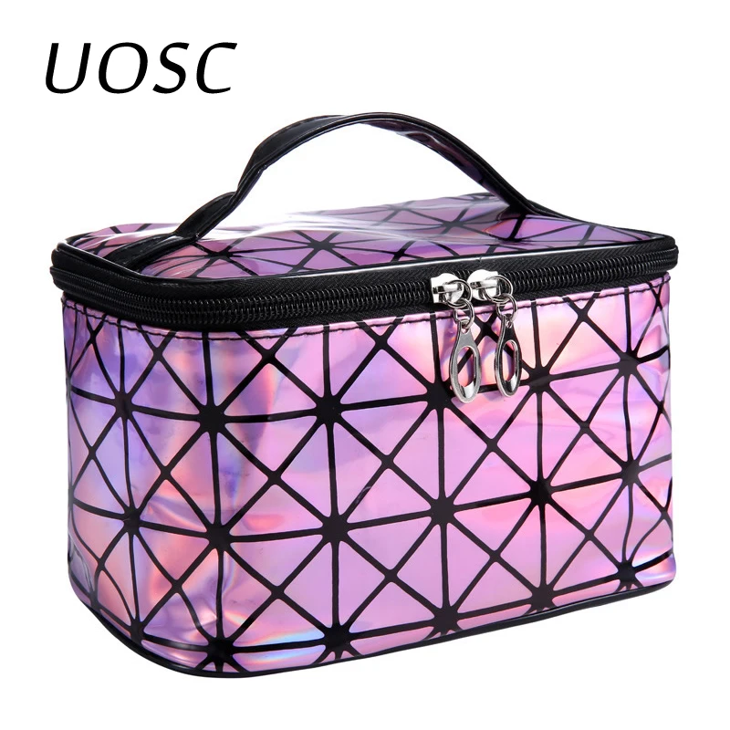 UOSC многофункциональная сумка для косметики, женская кожаная дорожная косметичка, органайзер на молнии, чехол для макияжа, сумочка, набор туалетных принадлежностей, сумки