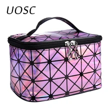 UOSC многофункциональная сумка для косметики, женская кожаная дорожная косметичка, органайзер на молнии, чехол для макияжа, сумочка, набор туалетных принадлежностей, сумки