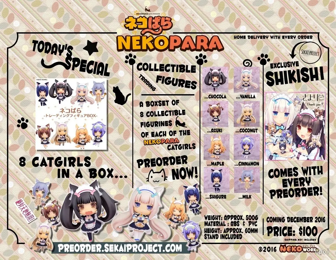 8 шт./набор игрушечные фигурки из игры NEKO WORKs NEKOPARA La shoi ваниль чокола кокосовый