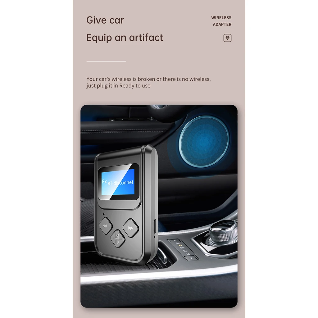 

Bluetooth 5.0 Transmitter and Receiver, 2-in-1 Wireless 3.5mm Adapter