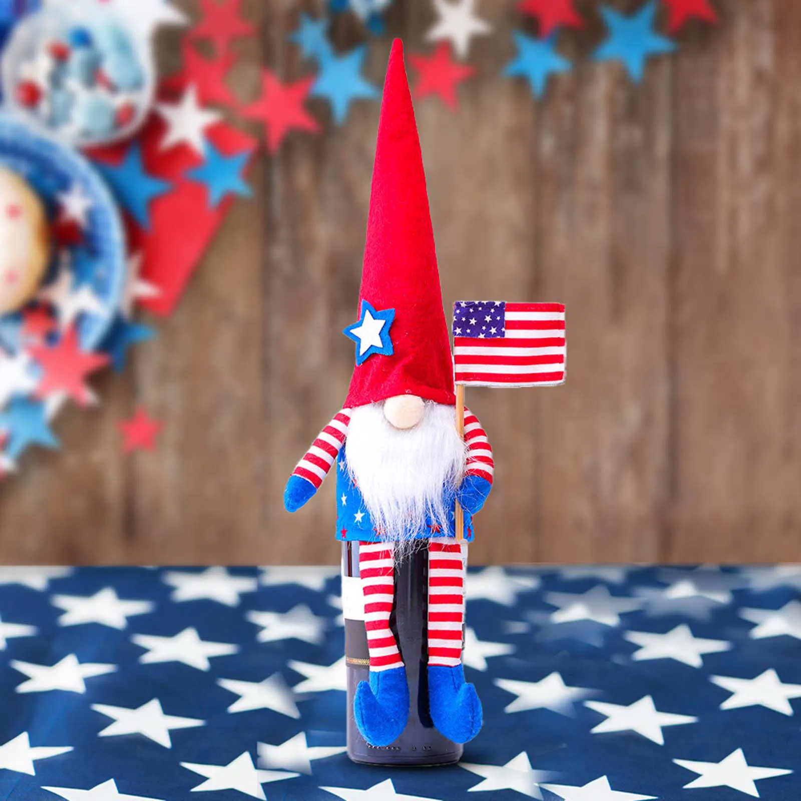 

toys for children Patriotic Gnome Doll Bottle Set Dwarf Plush Doll Decorations Holiday Gifts brinquedo #L4